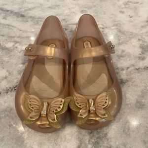 Gold Butterfly Mini Melissa Toddler Shoe